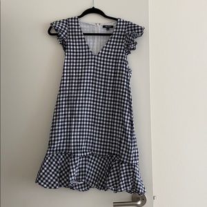 Madewell Gingham ruffle dress